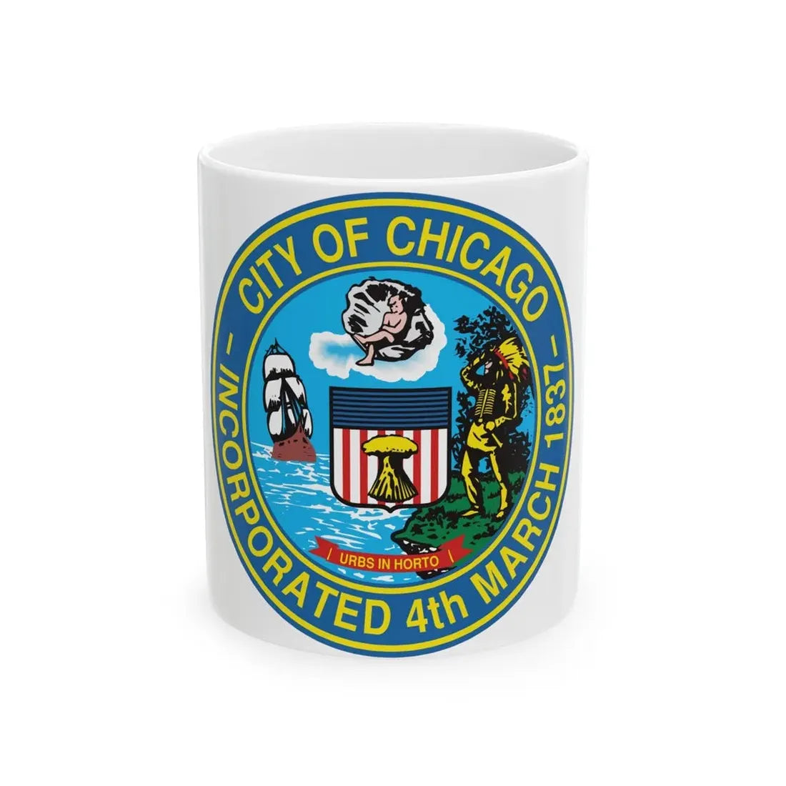 Seal of Chicago Illinois - White Coffee Mug 11oz - Go Mug Yourself
