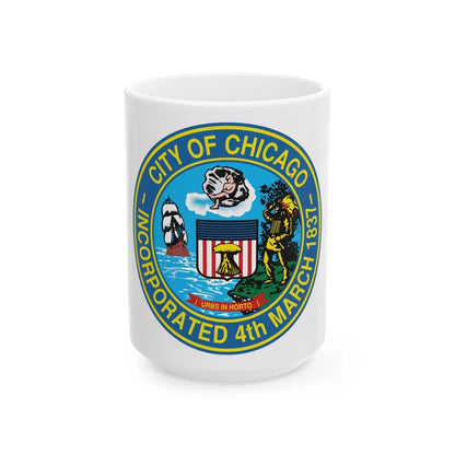 Seal of Chicago Illinois - White Coffee Mug-15oz-Go Mug Yourself