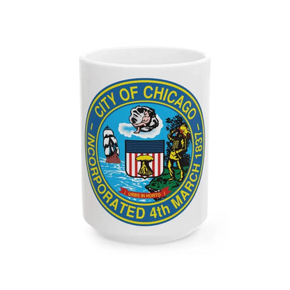 Seal of Chicago Illinois - White Coffee Mug 15oz - Go Mug Yourself