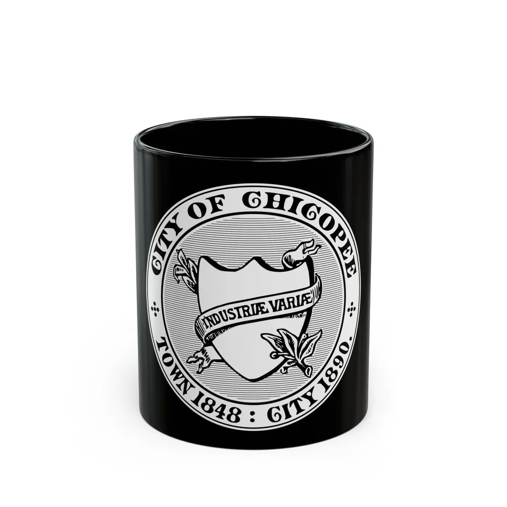 Seal of Chicopee Massachusetts - Black Coffee Mug-11oz-Go Mug Yourself