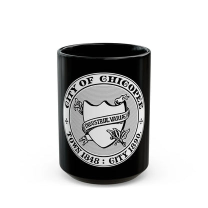 Seal of Chicopee Massachusetts - Black Coffee Mug-15oz-Go Mug Yourself