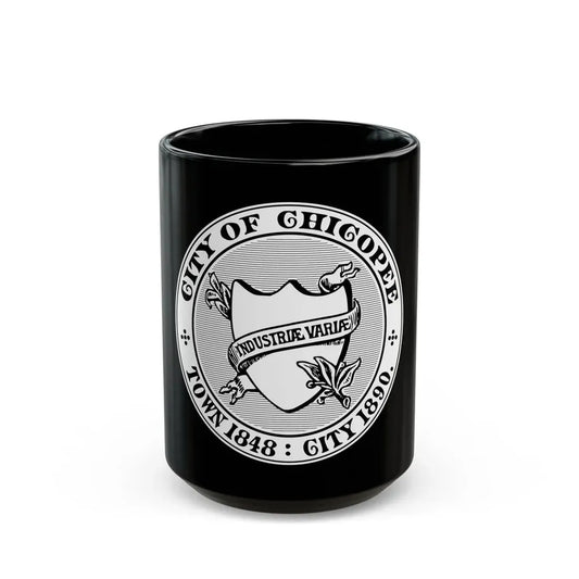 Seal of Chicopee Massachusetts - Black Coffee Mug 15oz - Go Mug Yourself