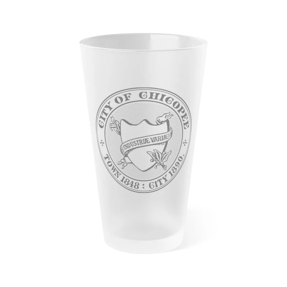 Seal of Chicopee Massachusetts - Frosted Pint Glass 16oz-16oz-Frosted-Go Mug Yourself