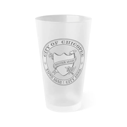 Seal of Chicopee Massachusetts - Frosted Pint Glass 16oz 16oz Frosted - Go Mug Yourself