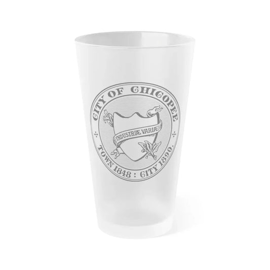 Seal of Chicopee Massachusetts - Frosted Pint Glass 16oz 16oz Frosted - Go Mug Yourself
