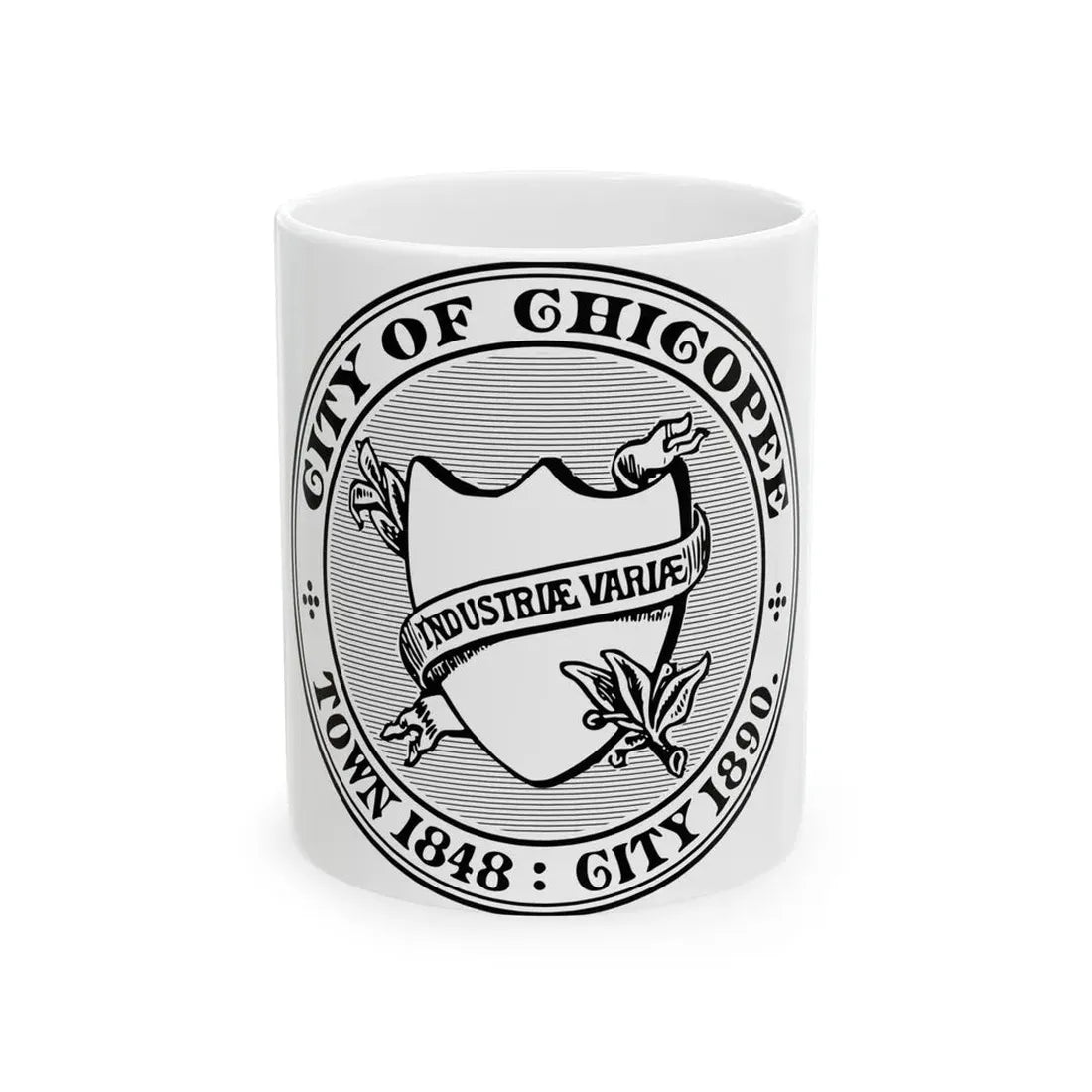 Seal of Chicopee Massachusetts - White Coffee Mug 11oz - Go Mug Yourself