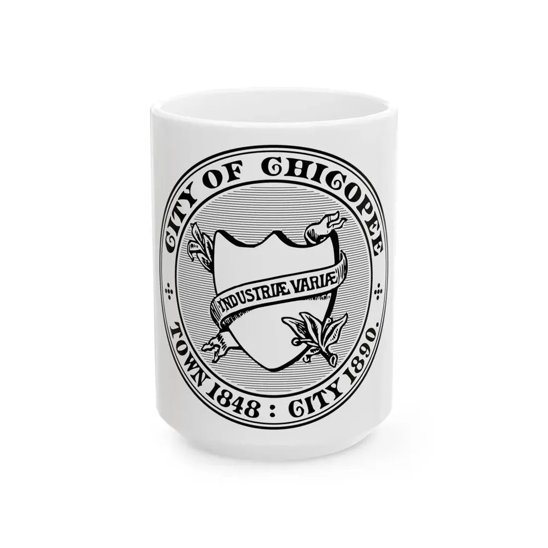 Seal of Chicopee Massachusetts - White Coffee Mug 15oz - Go Mug Yourself