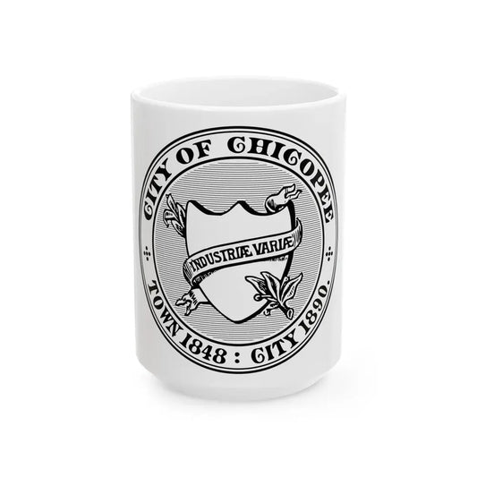 Seal of Chicopee Massachusetts - White Coffee Mug 15oz - Go Mug Yourself