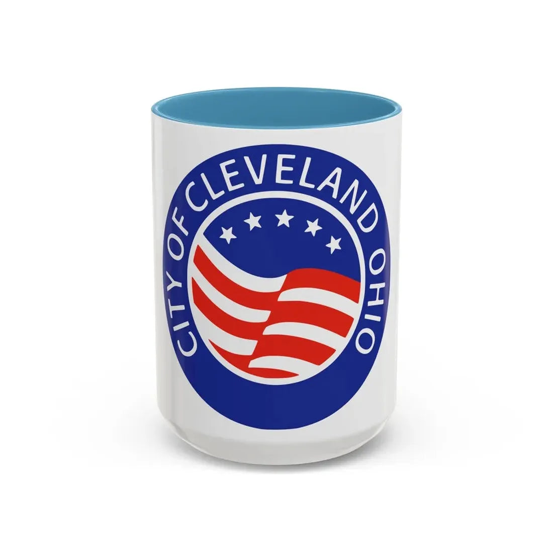 Seal of Cleveland Ohio - Accent Coffee Mug 15oz Light Blue - Go Mug Yourself