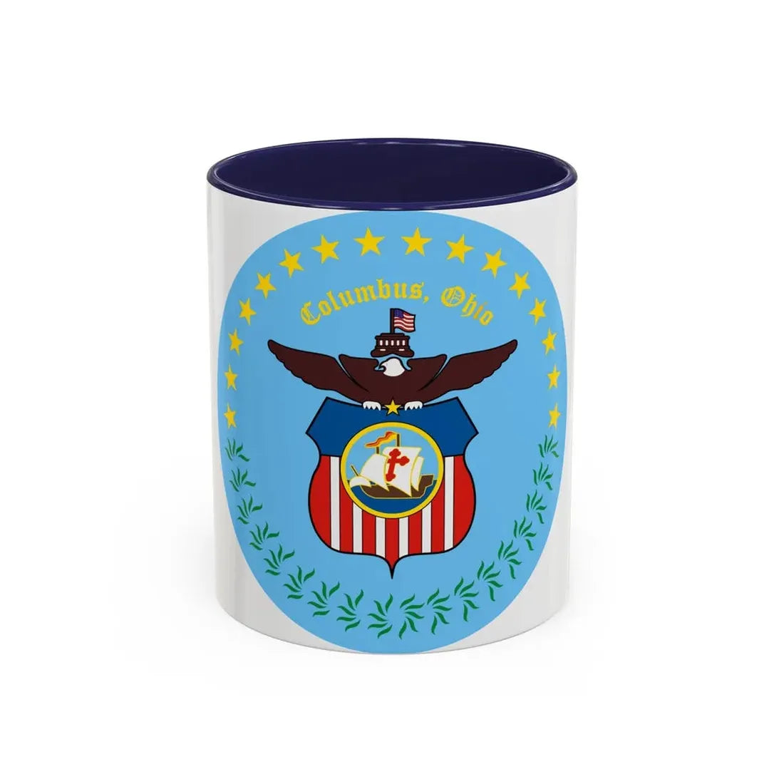 Seal of Columbus Ohio - Accent Coffee Mug 11oz Navy - Go Mug Yourself