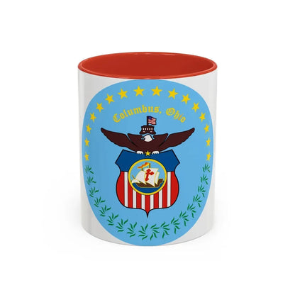 Seal of Columbus Ohio - Accent Coffee Mug 11oz Red - Go Mug Yourself