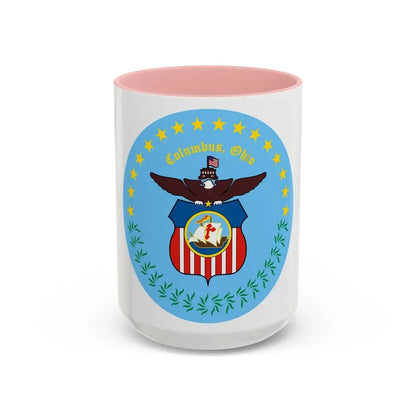 Seal of Columbus Ohio - Accent Coffee Mug 15oz Pink - Go Mug Yourself