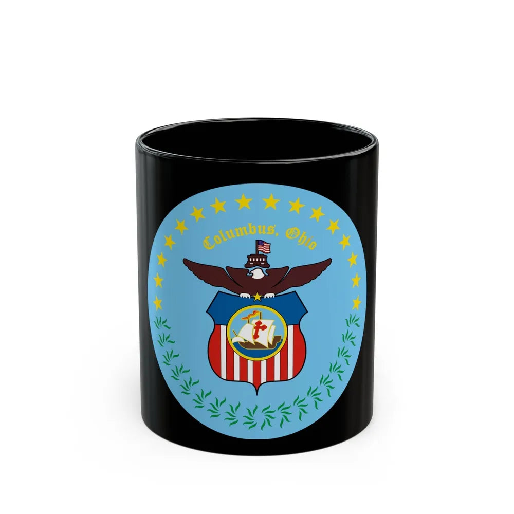 Seal of Columbus Ohio - Black Coffee Mug-11oz-Go Mug Yourself