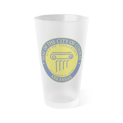 Seal of Conway Arkansas - Frosted Pint Glass 16oz-16oz-Frosted-Go Mug Yourself