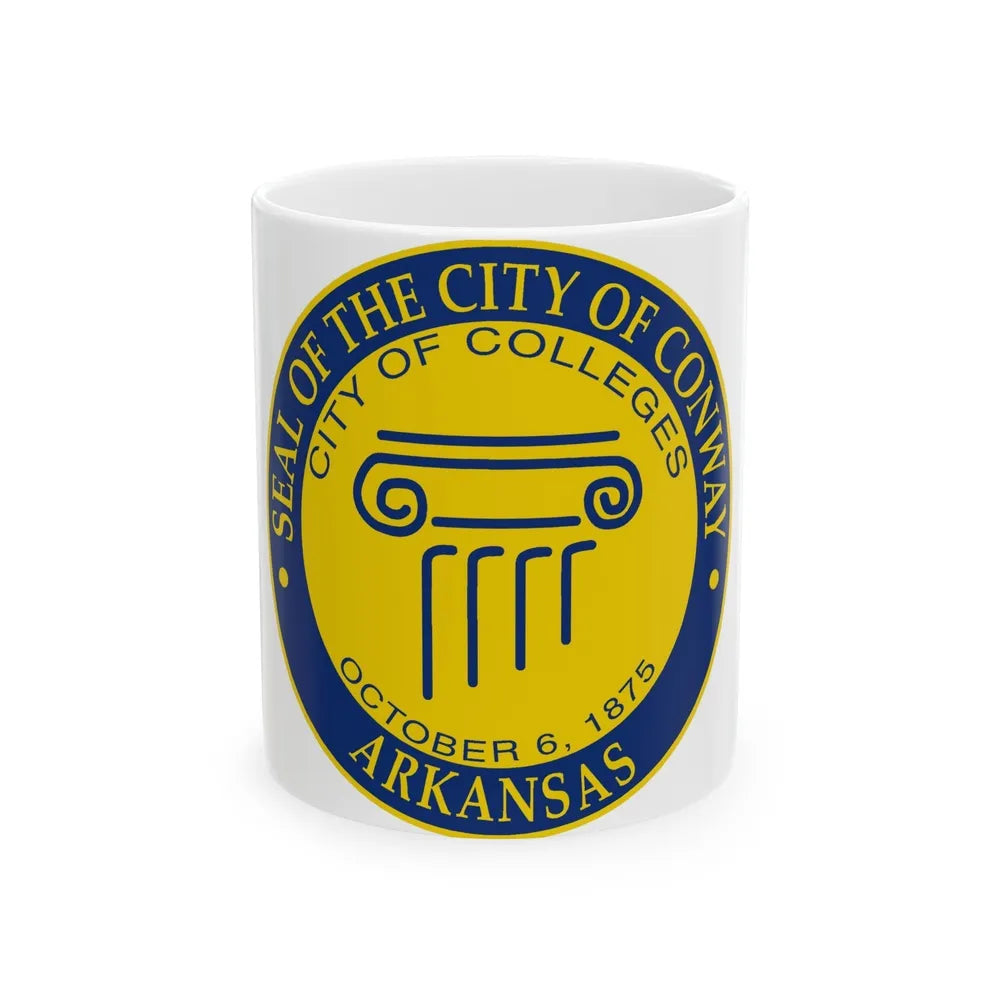 Seal of Conway Arkansas - White Coffee Mug-11oz-Go Mug Yourself