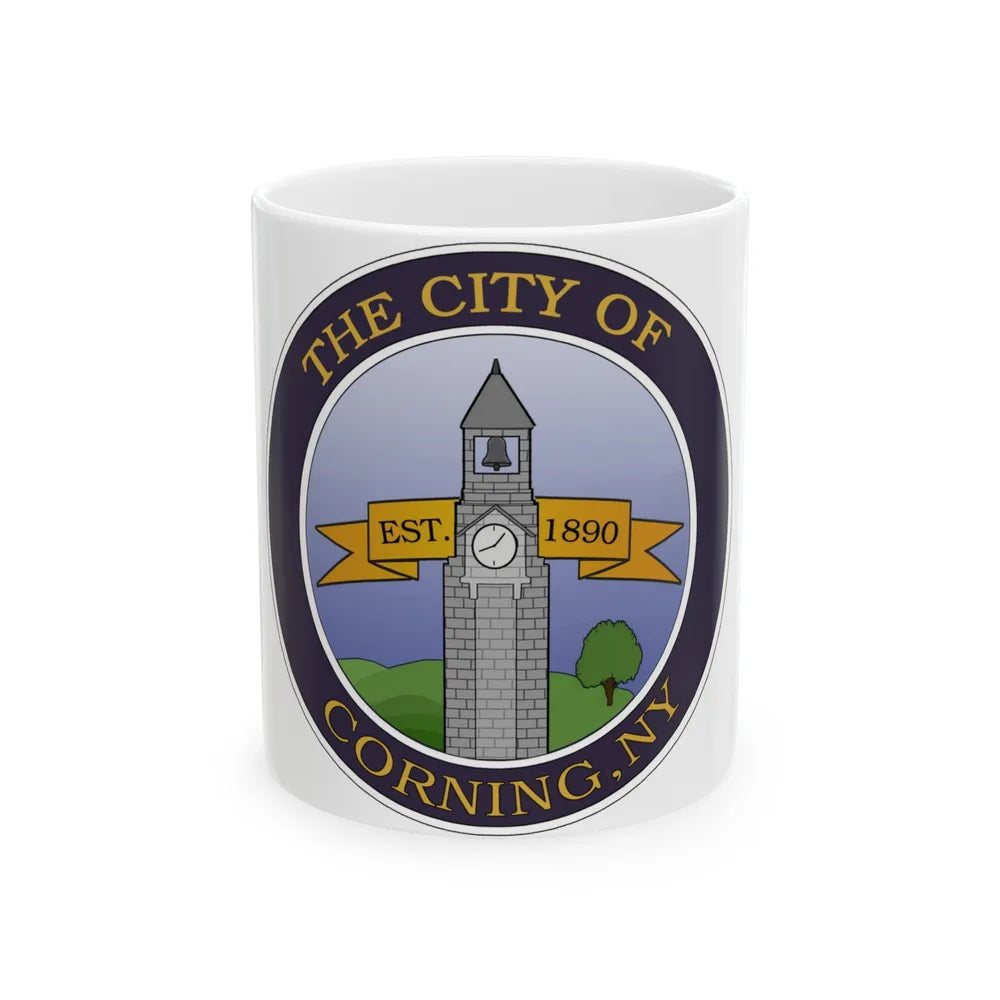 Seal of Corning NY - White Coffee Mug-11oz-Go Mug Yourself