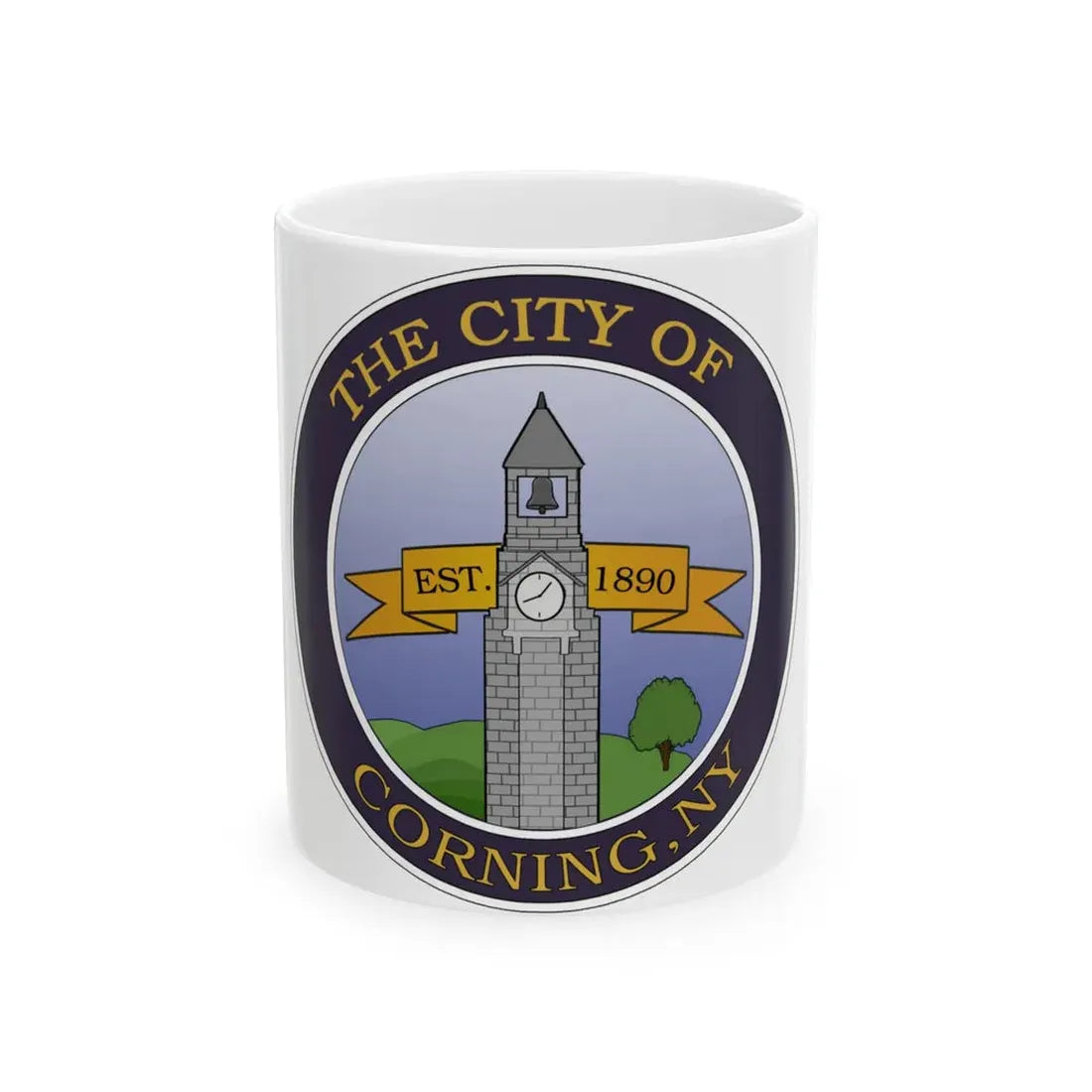 Seal of Corning NY - White Coffee Mug 11oz - Go Mug Yourself