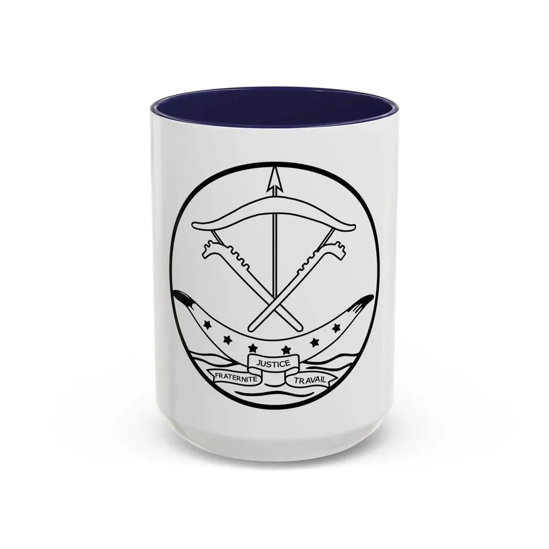 Seal of Dahomey - Accent Coffee Mug 15oz Navy - Go Mug Yourself