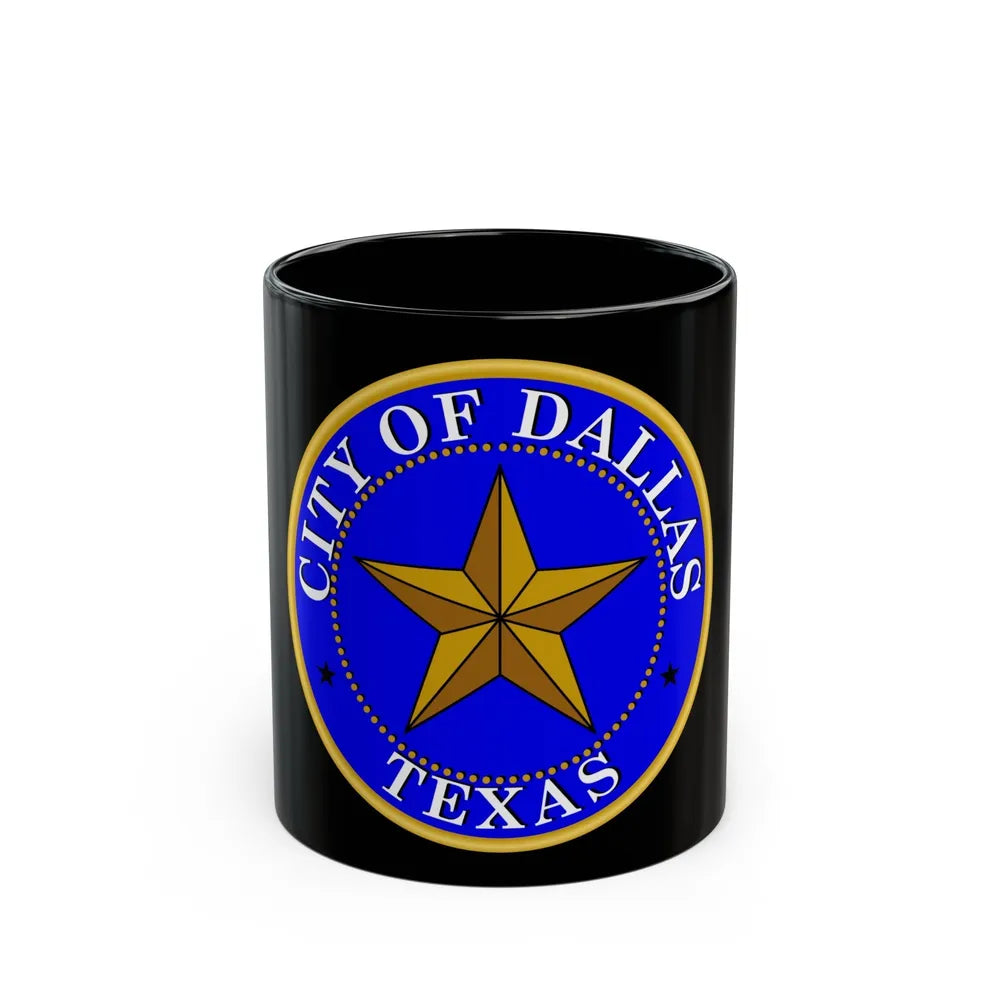 Seal of Dallas - Black Coffee Mug-11oz-Go Mug Yourself