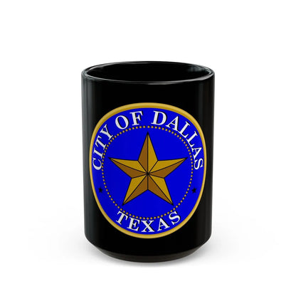 Seal of Dallas - Black Coffee Mug-15oz-Go Mug Yourself