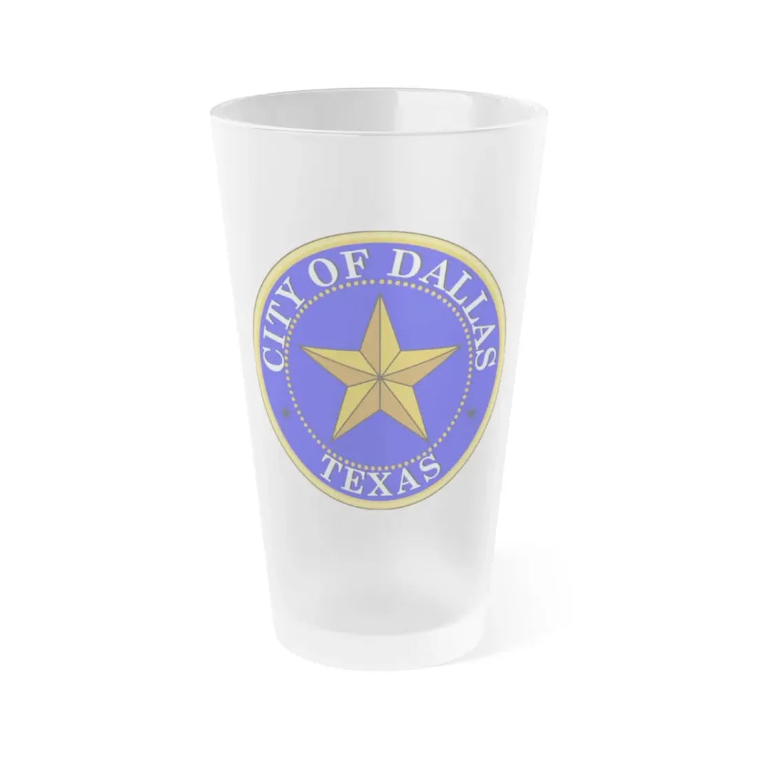 Seal of Dallas - Frosted Pint Glass 16oz 16oz Frosted - Go Mug Yourself