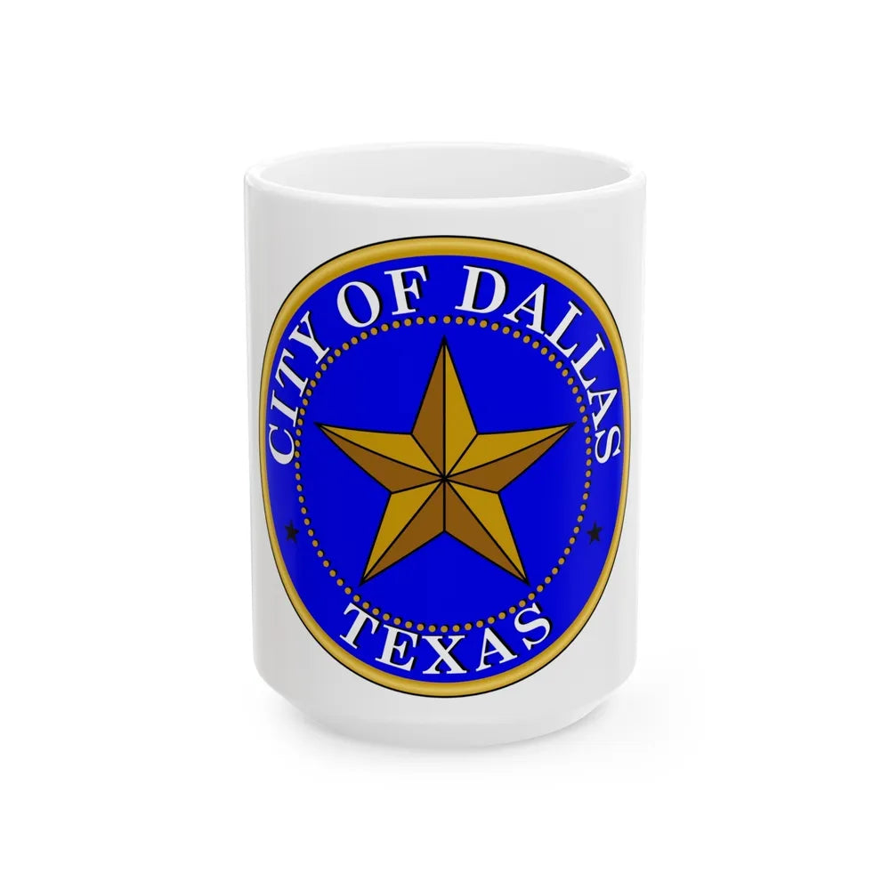 Seal of Dallas - White Coffee Mug-15oz-Go Mug Yourself