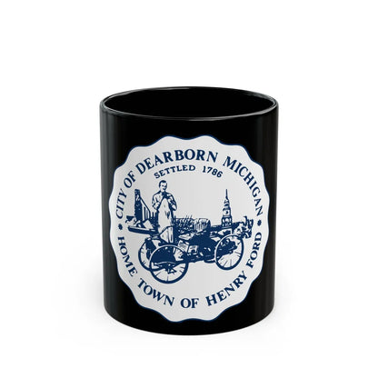 Seal of Dearborn Michigan - Black Coffee Mug-11oz-Go Mug Yourself