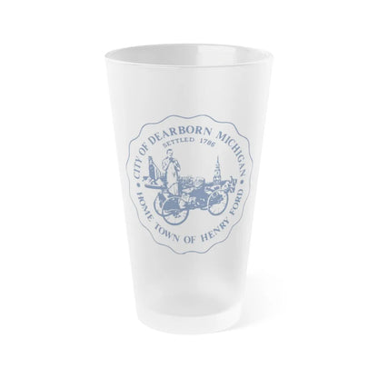 Seal of Dearborn Michigan - Frosted Pint Glass 16oz-16oz-Frosted-Go Mug Yourself