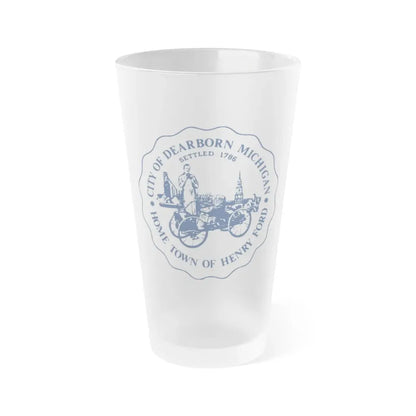 Seal of Dearborn Michigan - Frosted Pint Glass 16oz 16oz Frosted - Go Mug Yourself