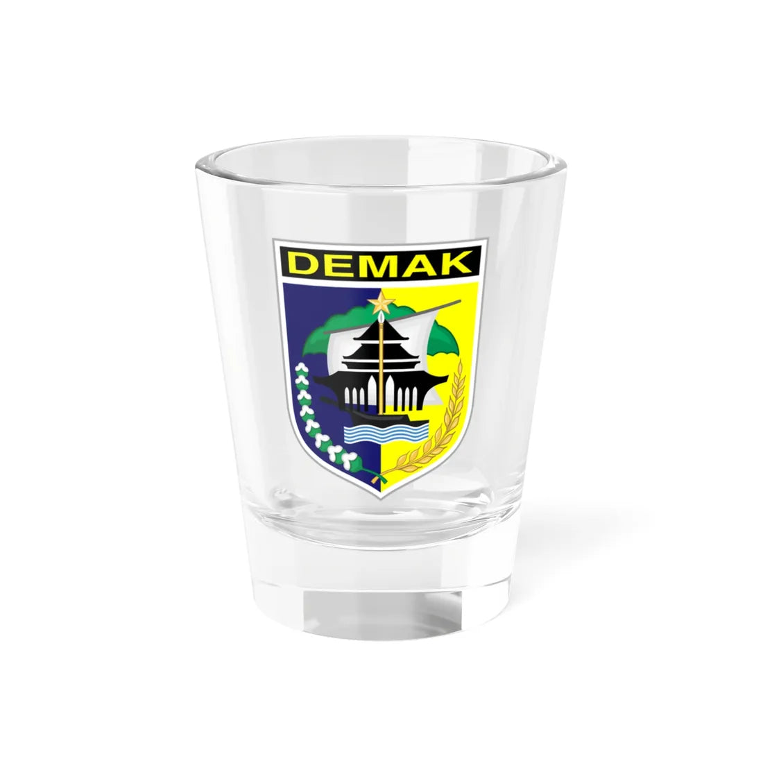 Seal of Demak Regency (Indonesia) (Coat of Arms) Shot Glass 1.5oz 1.5oz - Go Mug Yourself