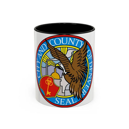 Seal of Denver - Accent Coffee Mug 11oz Black - Go Mug Yourself