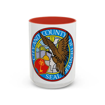 Seal of Denver - Accent Coffee Mug 15oz Red - Go Mug Yourself