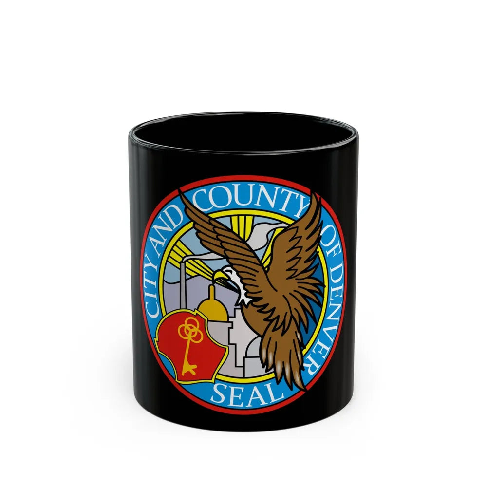 Seal of Denver - Black Coffee Mug-11oz-Go Mug Yourself