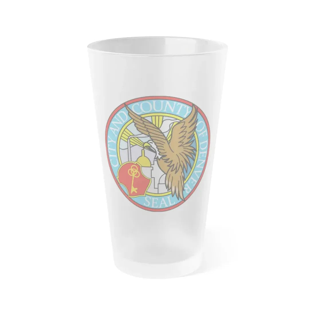 Seal of Denver - Frosted Pint Glass 16oz 16oz Frosted - Go Mug Yourself