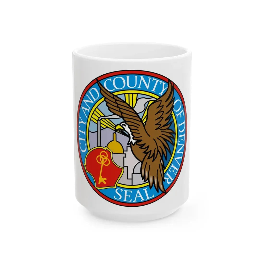 Seal of Denver - White Coffee Mug 15oz - Go Mug Yourself