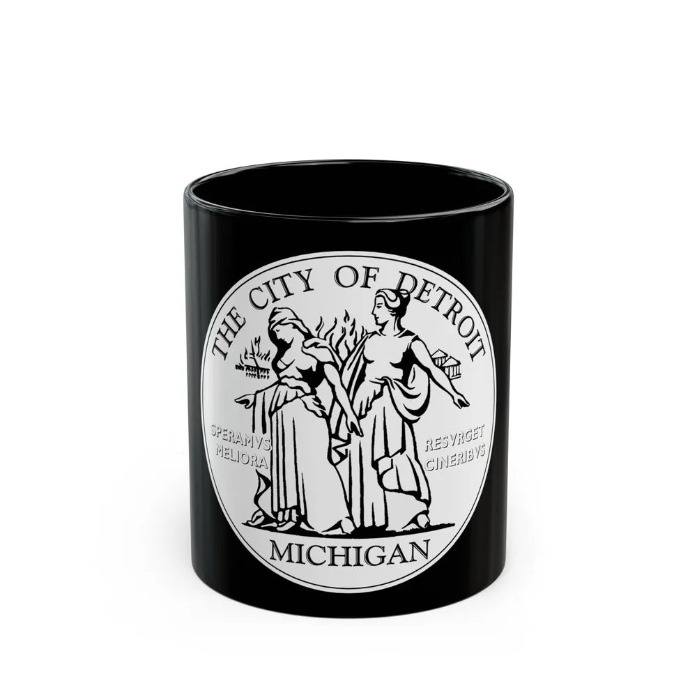 Seal of Detroit - Black Coffee Mug-11oz-Go Mug Yourself