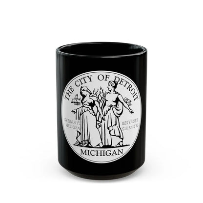 Seal of Detroit - Black Coffee Mug-15oz-Go Mug Yourself