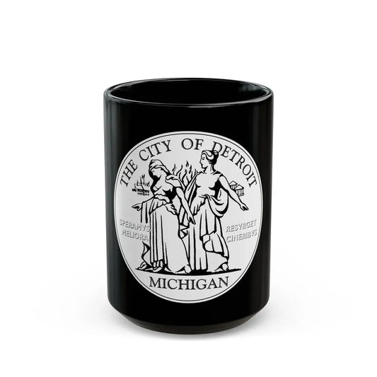 Seal of Detroit - Black Coffee Mug 15oz - Go Mug Yourself