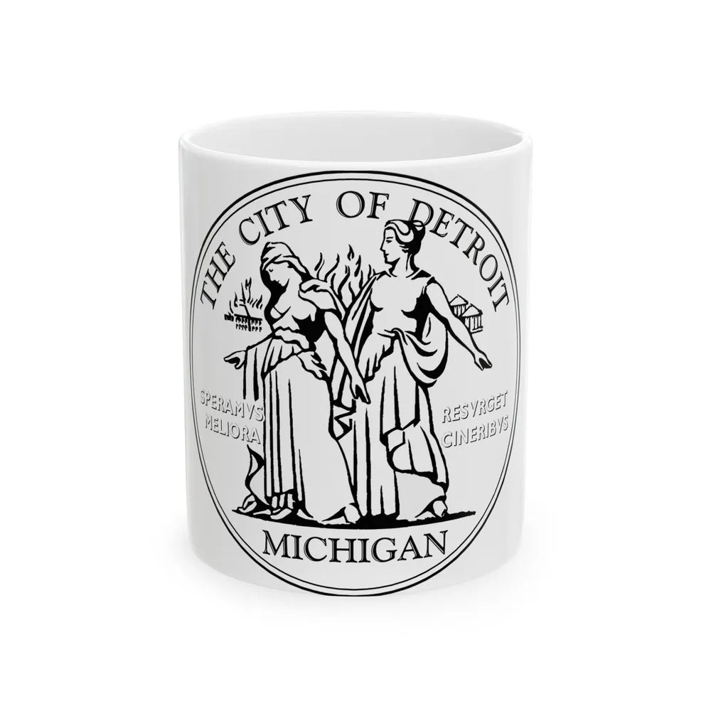 Seal of Detroit - White Coffee Mug-11oz-Go Mug Yourself