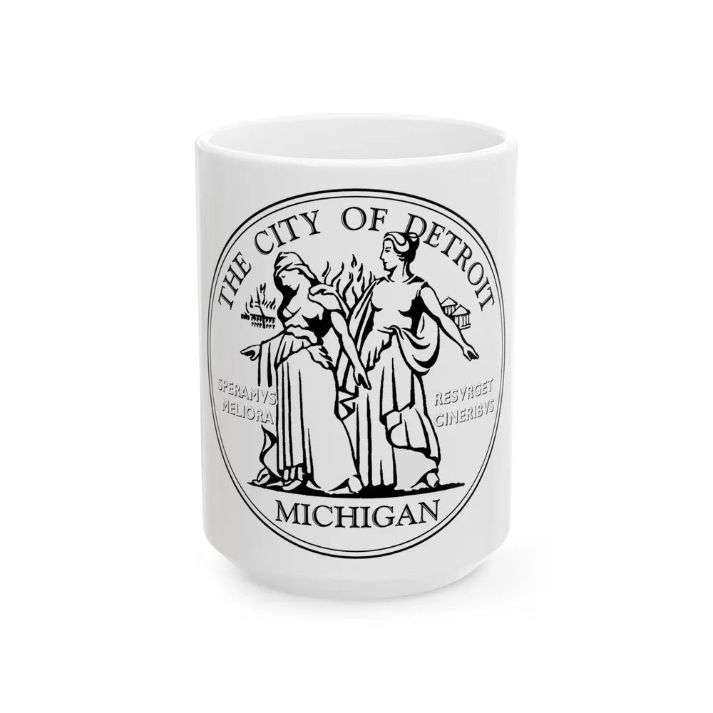 Seal of Detroit - White Coffee Mug-15oz-Go Mug Yourself