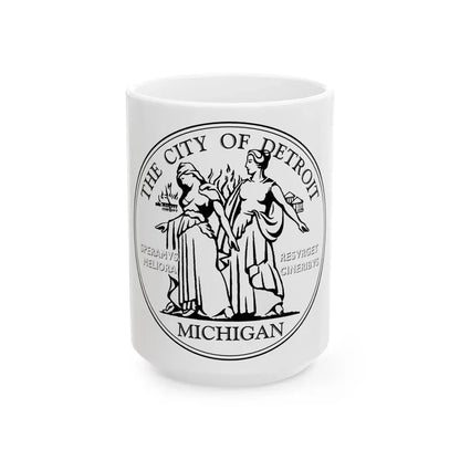 Seal of Detroit - White Coffee Mug 15oz - Go Mug Yourself
