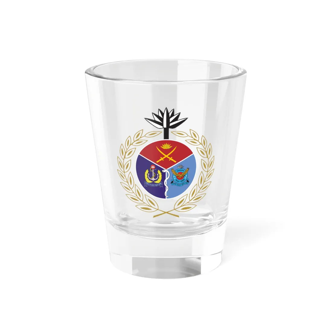 Seal of Directorate General of Medical Service DGMS (Bangladesh) (Coat of Arms) Shot Glass 1.5oz 1.5oz - Go Mug Yourself