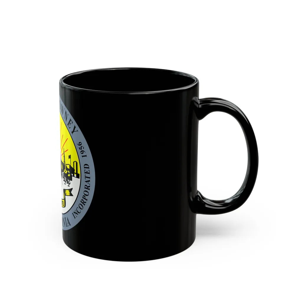 Seal of Downey California - Black Coffee Mug-Go Mug Yourself