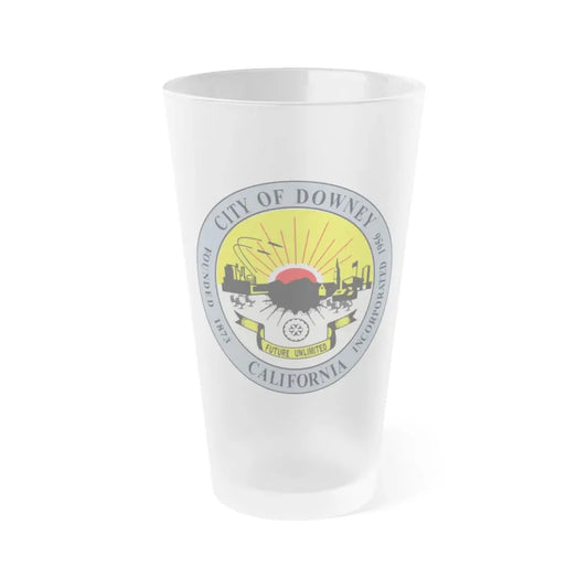 Seal of Downey California - Frosted Pint Glass 16oz 16oz Frosted - Go Mug Yourself