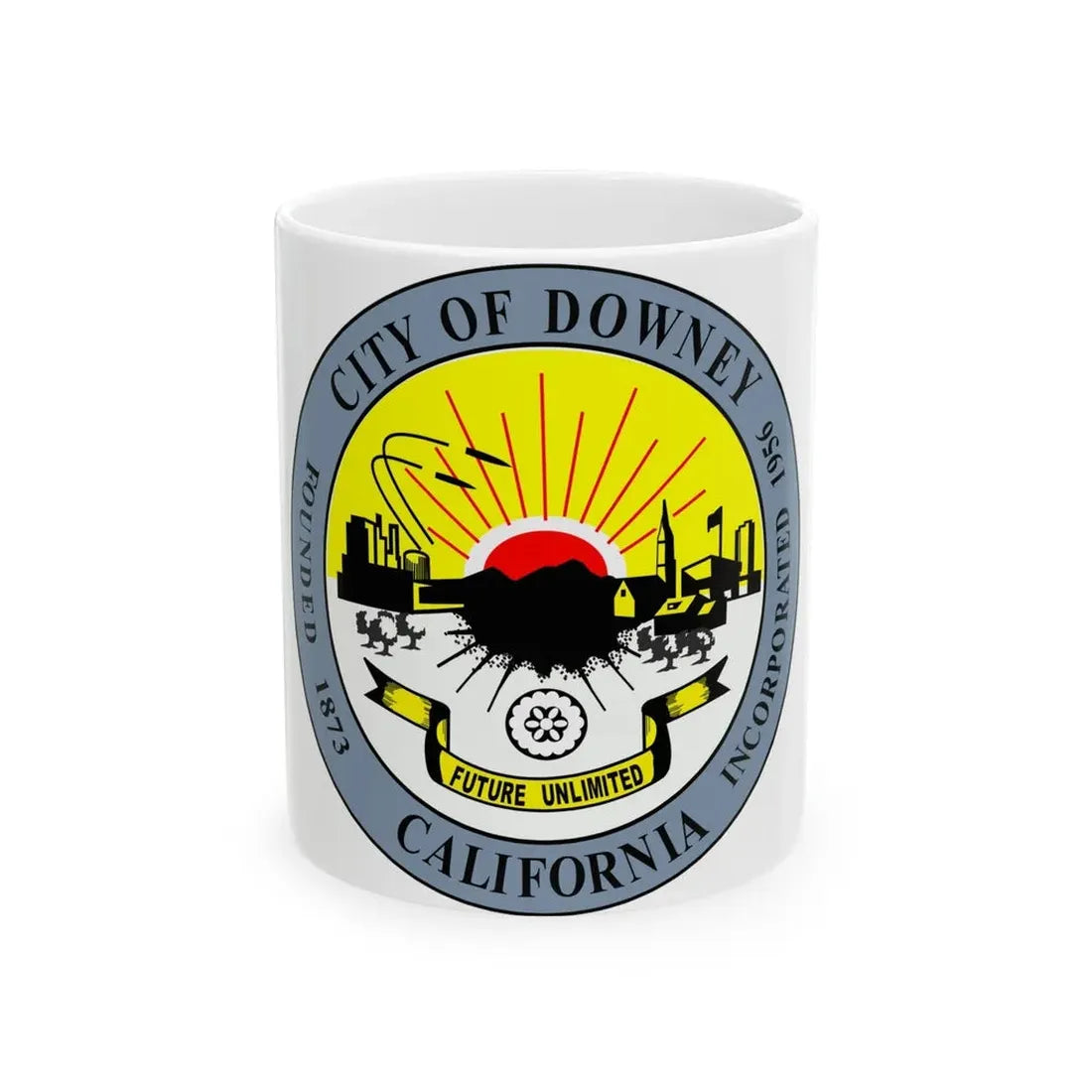 Seal of Downey California - White Coffee Mug 11oz - Go Mug Yourself