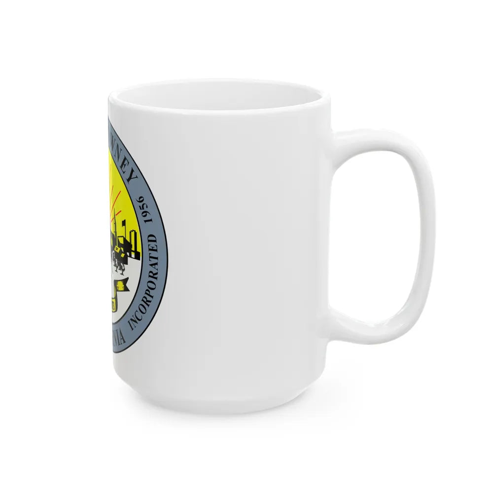 Seal of Downey California - White Coffee Mug-Go Mug Yourself