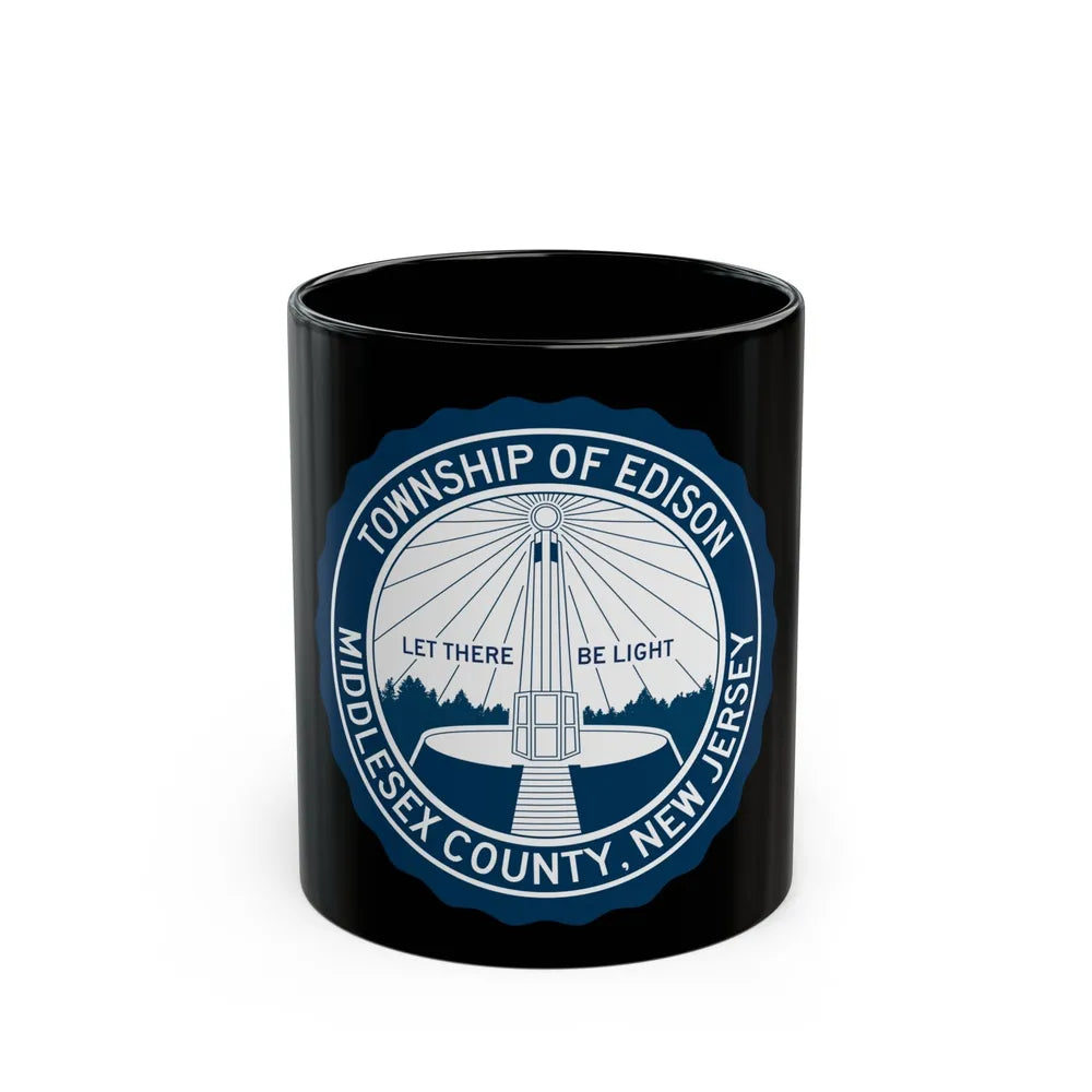 Seal of Edison NJ - Black Coffee Mug-11oz-Go Mug Yourself