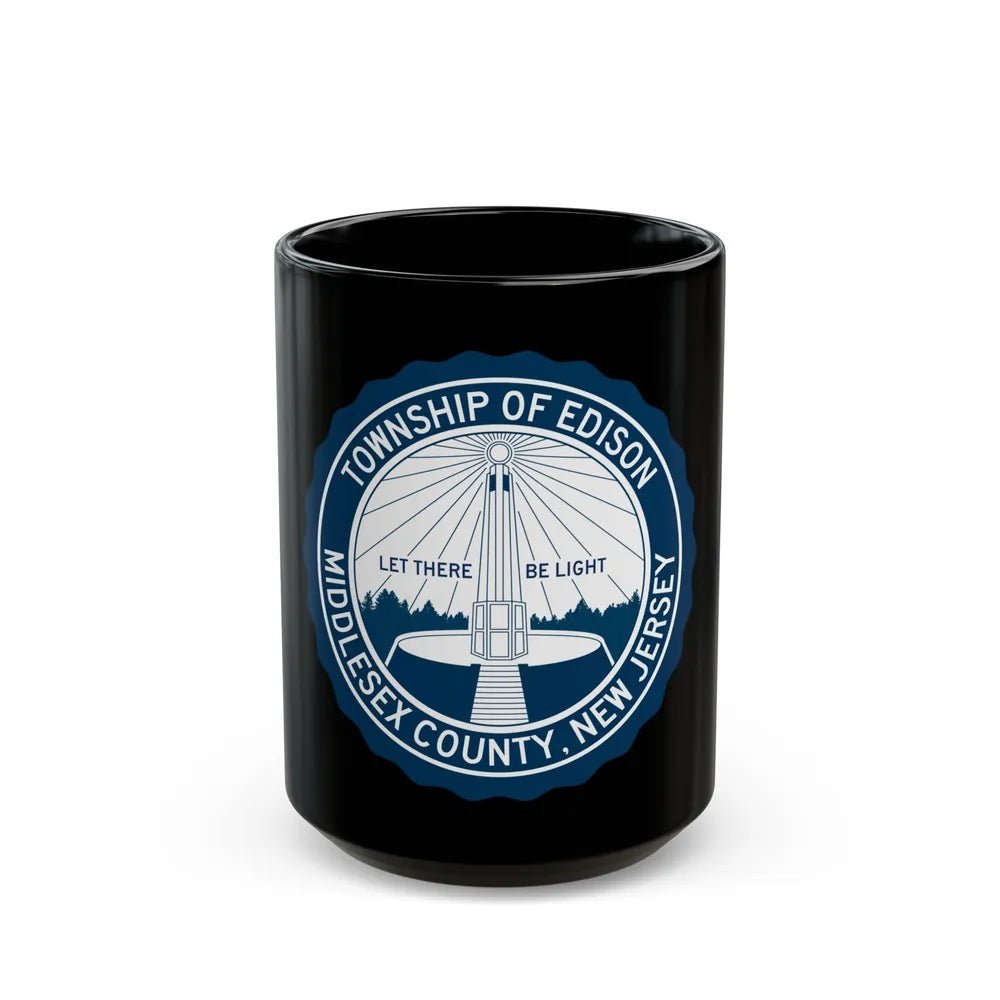 Seal of Edison NJ - Black Coffee Mug-15oz-Go Mug Yourself