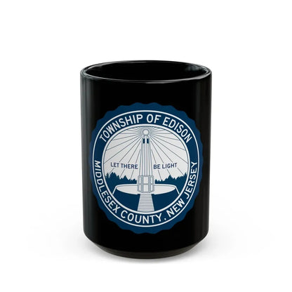 Seal of Edison NJ - Black Coffee Mug 15oz - Go Mug Yourself