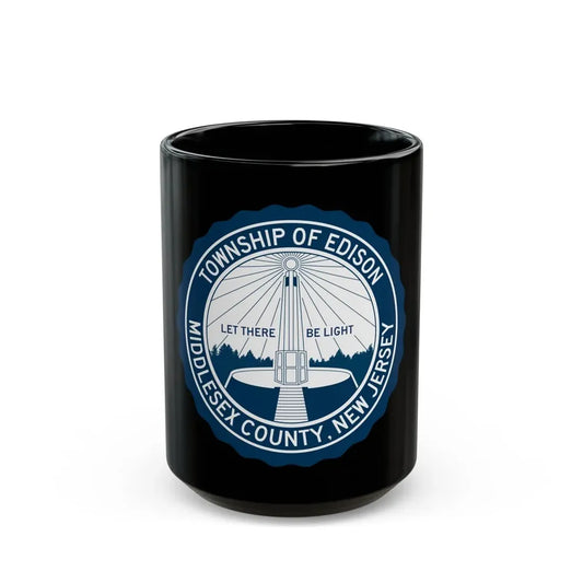 Seal of Edison NJ - Black Coffee Mug 15oz - Go Mug Yourself